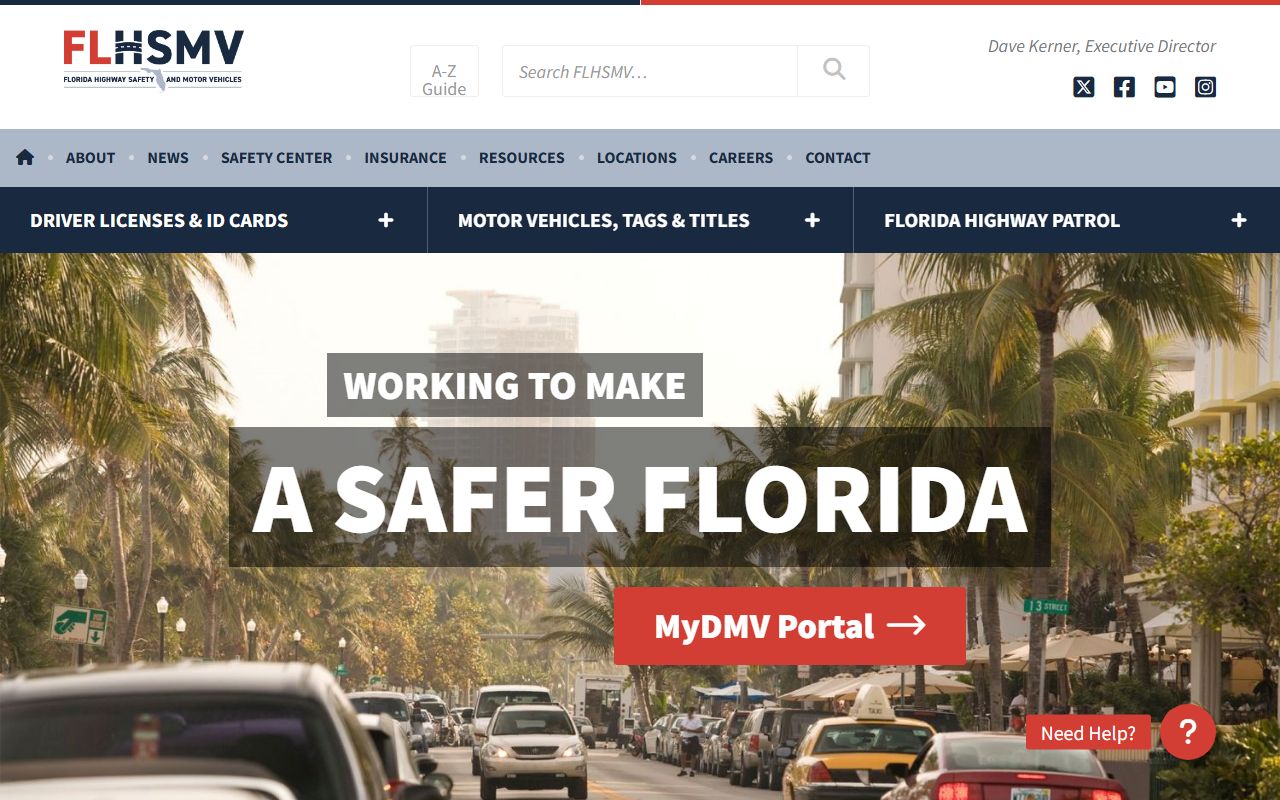 Florida Highway Safety and Motor Vehicles site used to verify Leon County traffic court records against the state driver record