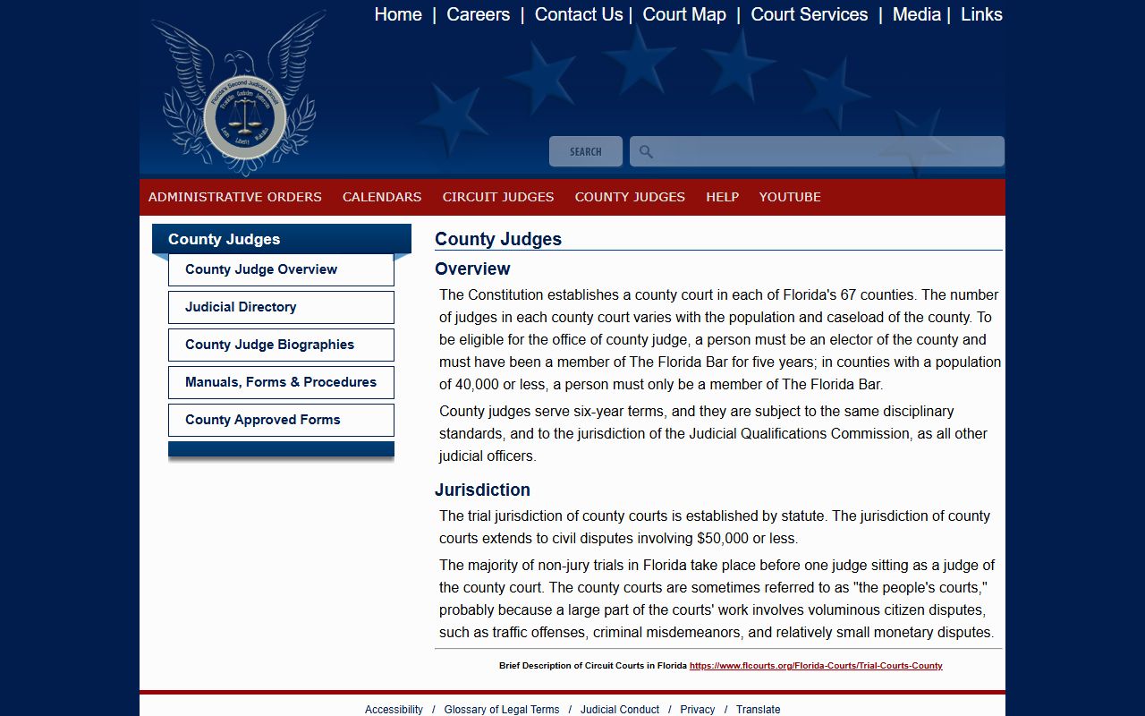 Leon County county court judges listed on the Second Judicial Circuit website